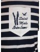 Broderie Tshirt Brise-lames Fregate poche St Malo marine/blanc